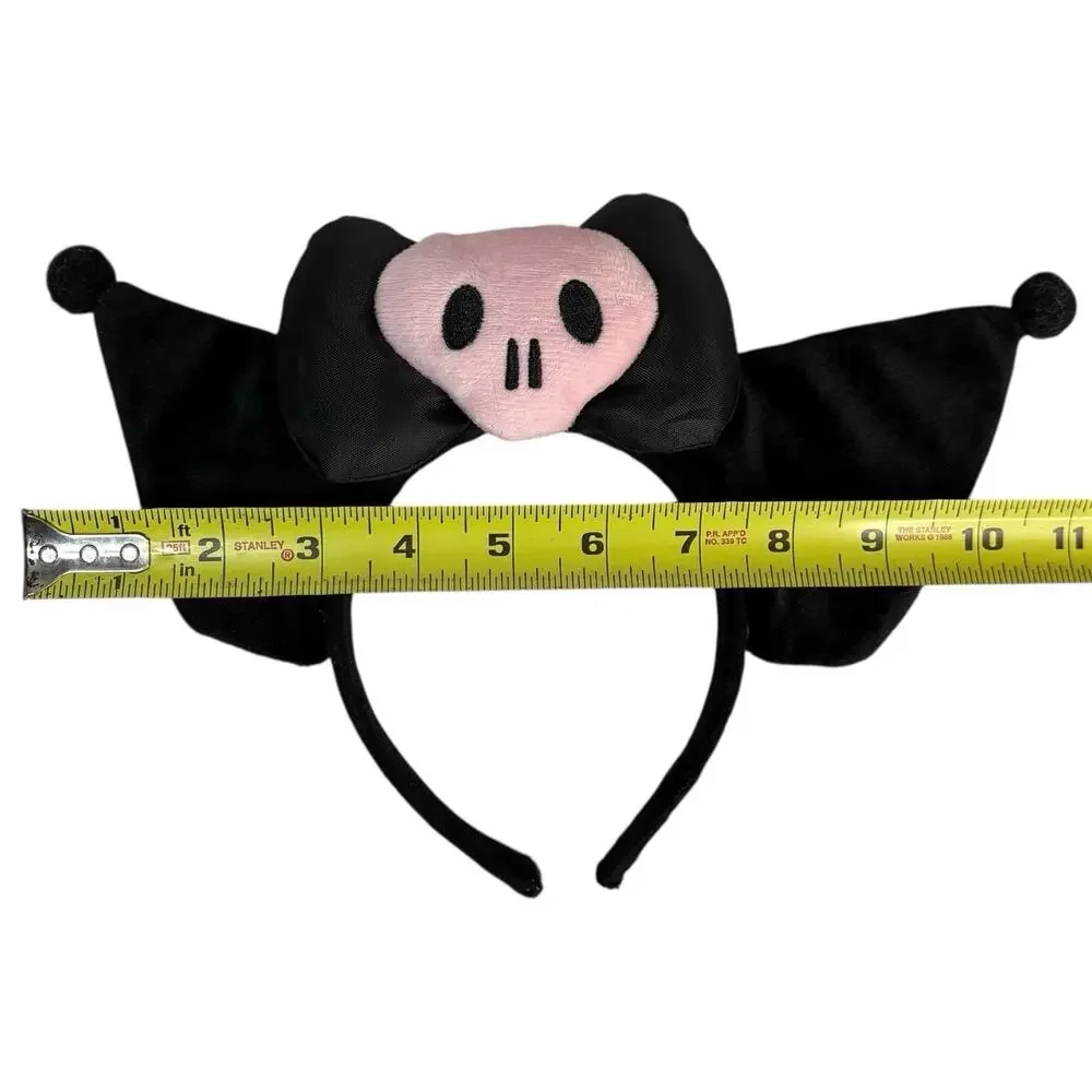Sanrio Kuromi Puroland Cat Bow Black Plush Headband Cosplay Costume Accessory